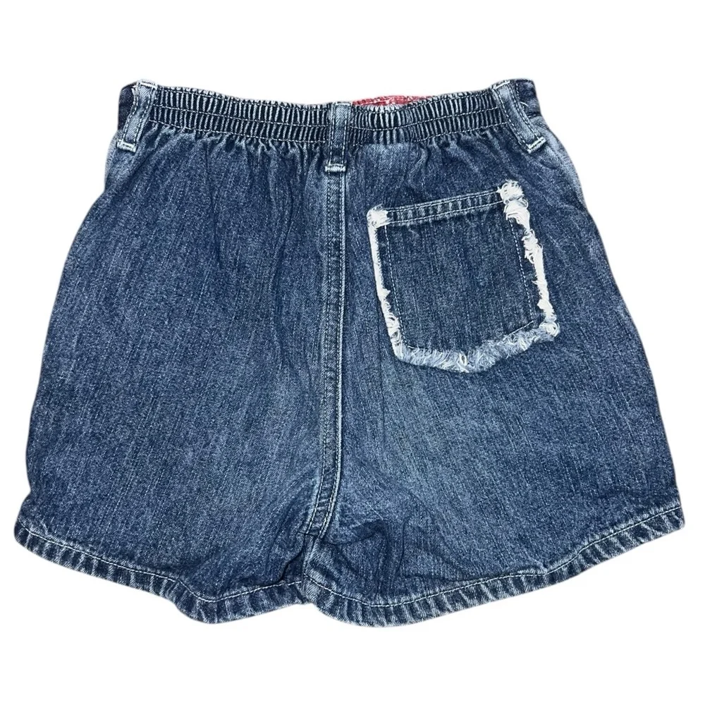 Vintage Oshkosh B'gosh Denim Skort 6 Patchwork Stars Florals Red Bandana 90s
